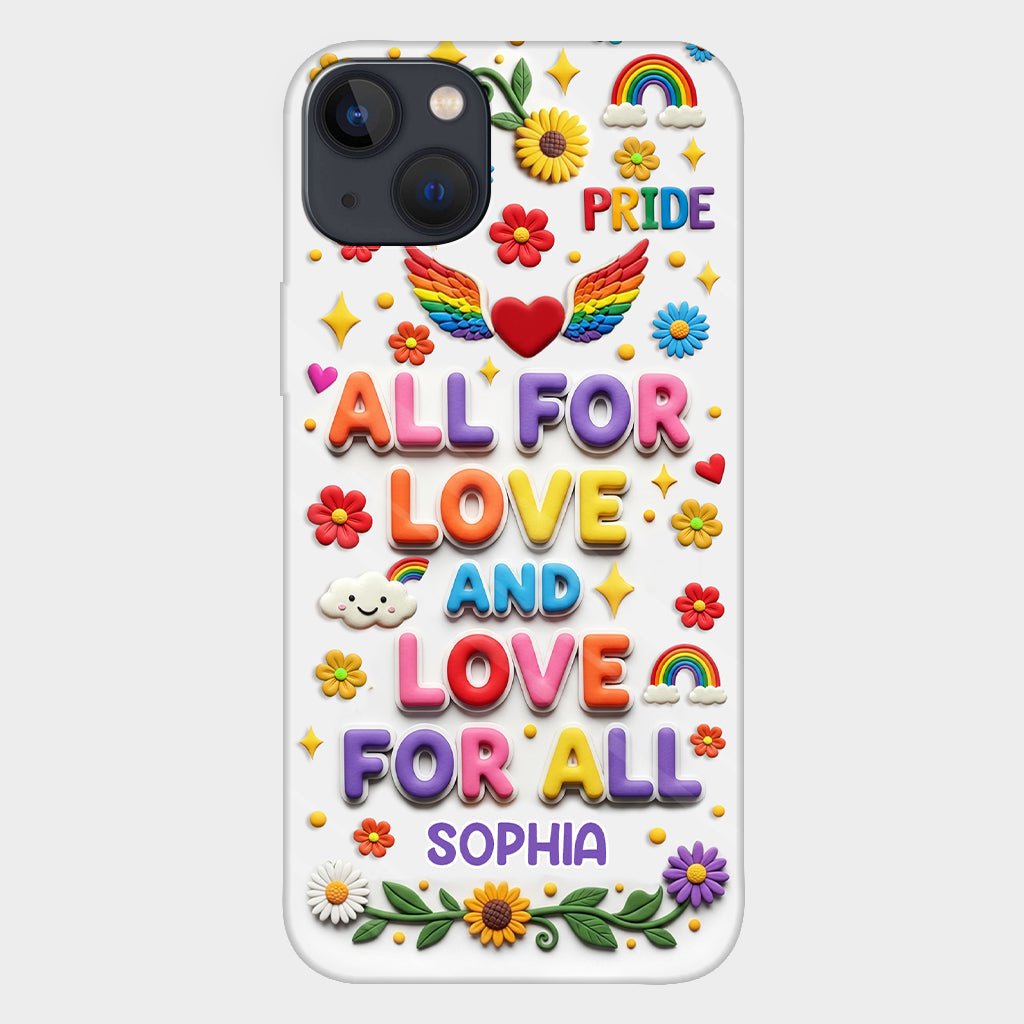 Alles für die Liebe und Liebe für alle – Personalisierte Handyhülle mit LGBT-Unterstützung und Vollbild-Print