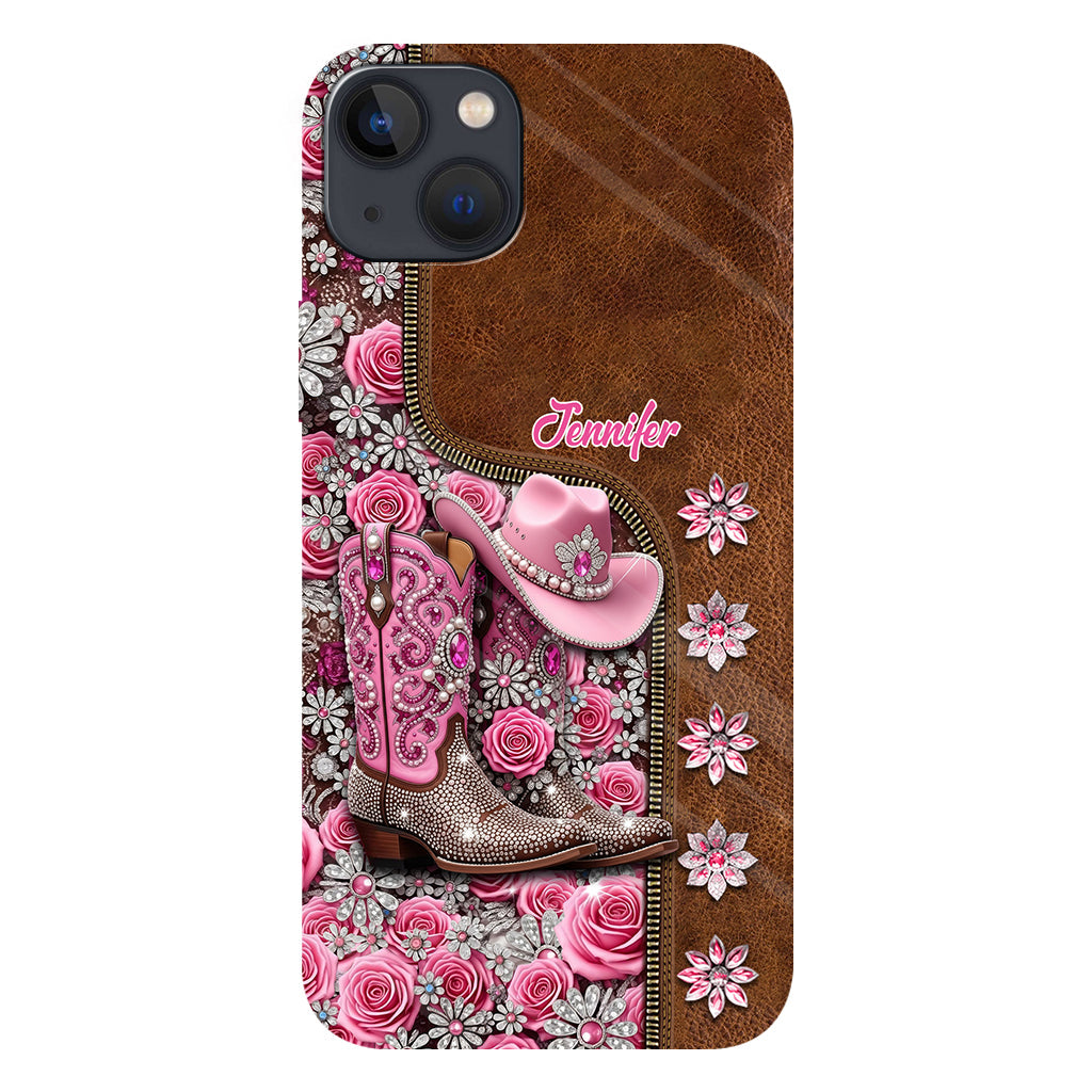 Wunderschöne Cowboystiefel - Personalisierte Handyhülle mit Cowgirl-Vollprint