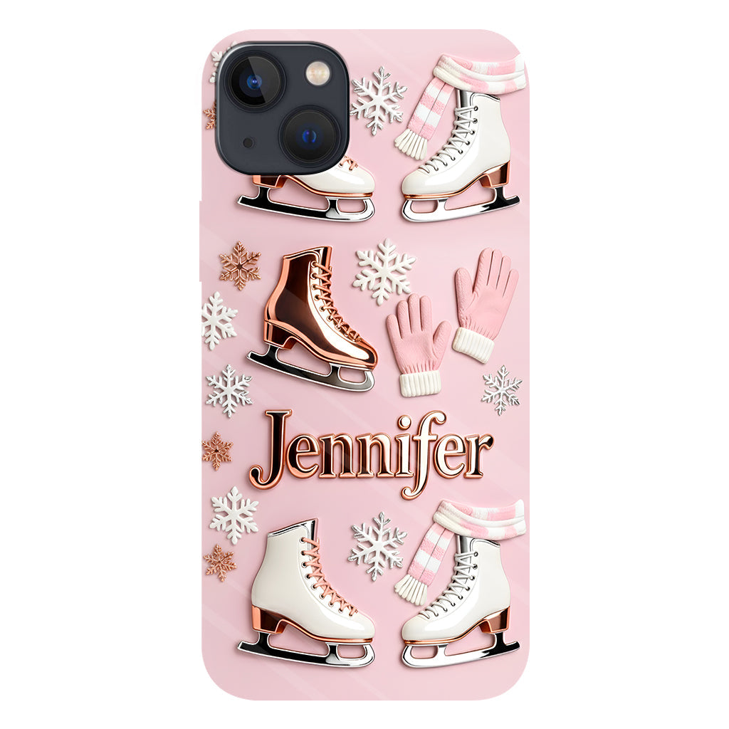 Le patinage sur glace me rend heureux - Coque de téléphone personnalisée avec impression intégrale sur le thème du patinage sur glace