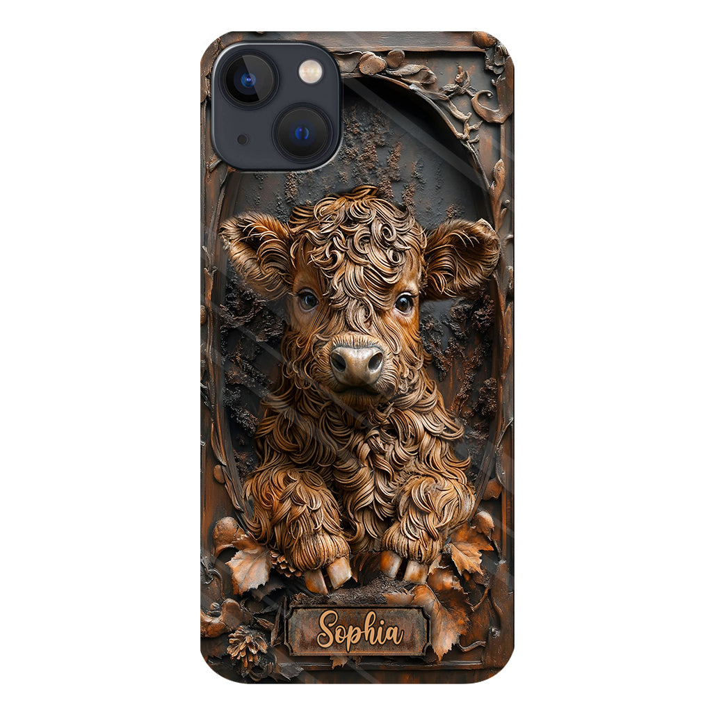 Coque de téléphone personnalisée avec imprimé intégral « Bébé vache »