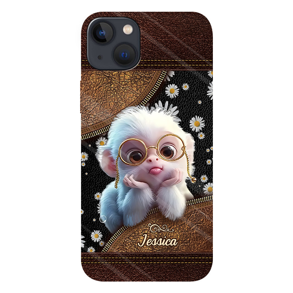 Coque de téléphone personnalisée avec imprimé intégral représentant un singe mignon