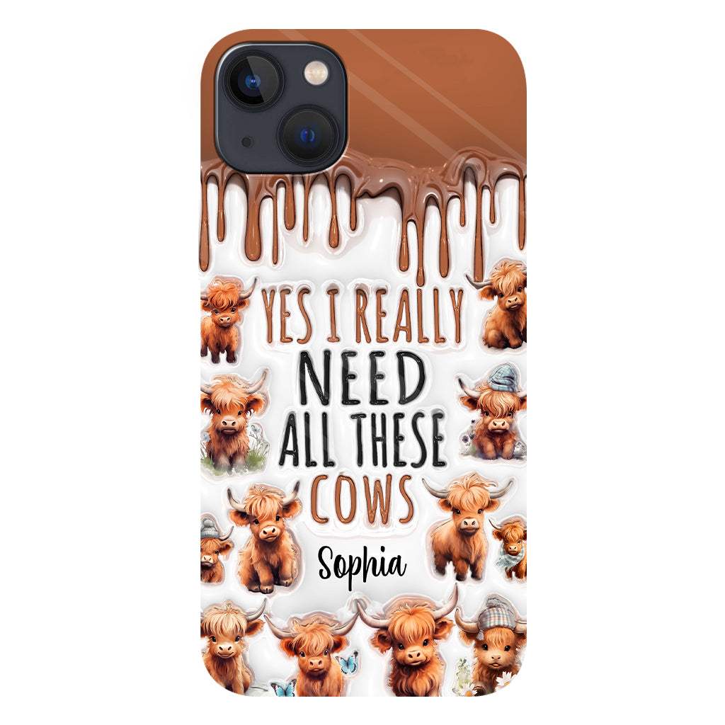 Oui, j'ai vraiment besoin de toutes ces vaches - Coque de téléphone personnalisée avec impression intégrale