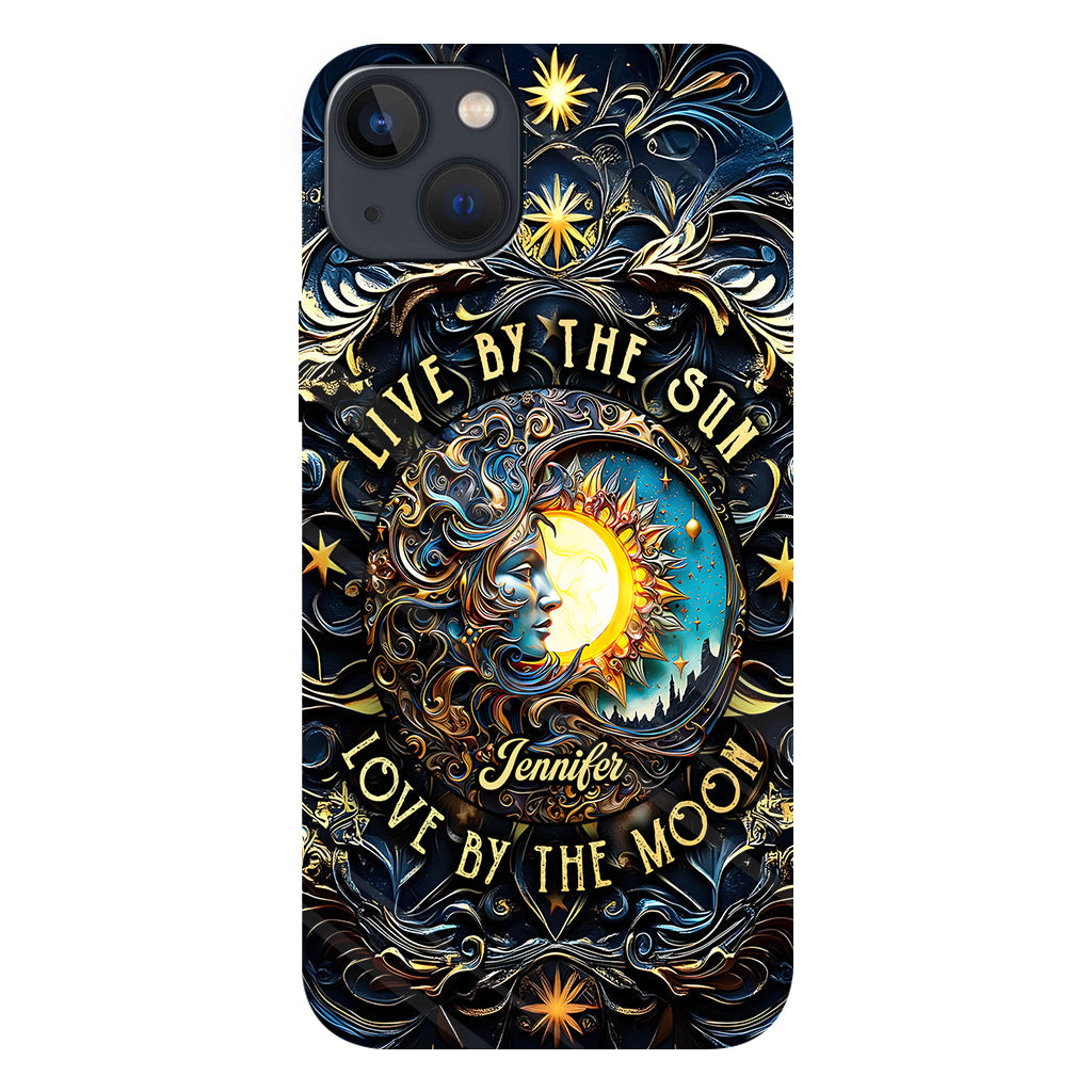 Vivre selon le soleil, aimer selon la lune - Coque de téléphone personnalisée style hippie avec imprimé intégral