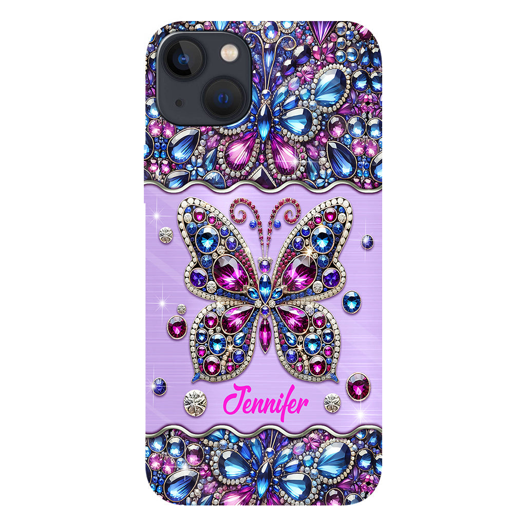Glitzernder Schmetterling – Personalisierte Handyhülle mit Schmetterlingsmotiv