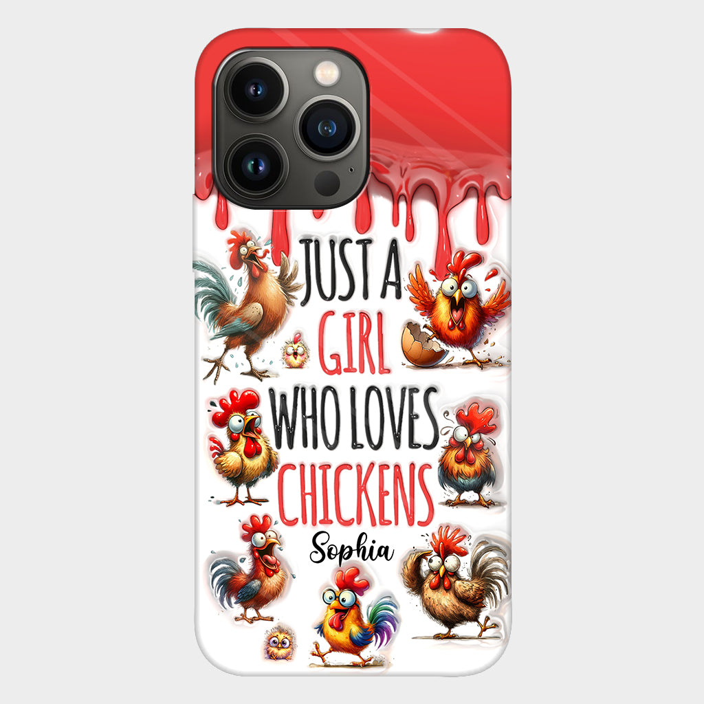 Une fille qui adore le poulet - Coque de téléphone personnalisée avec motif poulet intégral
