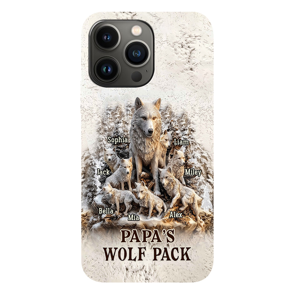 Papa's Wolf Pack - Personalized Father Full Print Phone Case