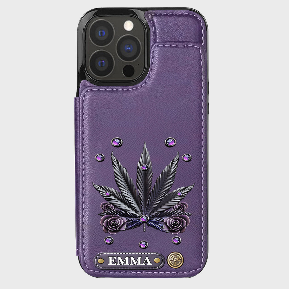 Étui portefeuille pour téléphone personnalisé avec motif cannabis - Magnifiques motifs de marijuana