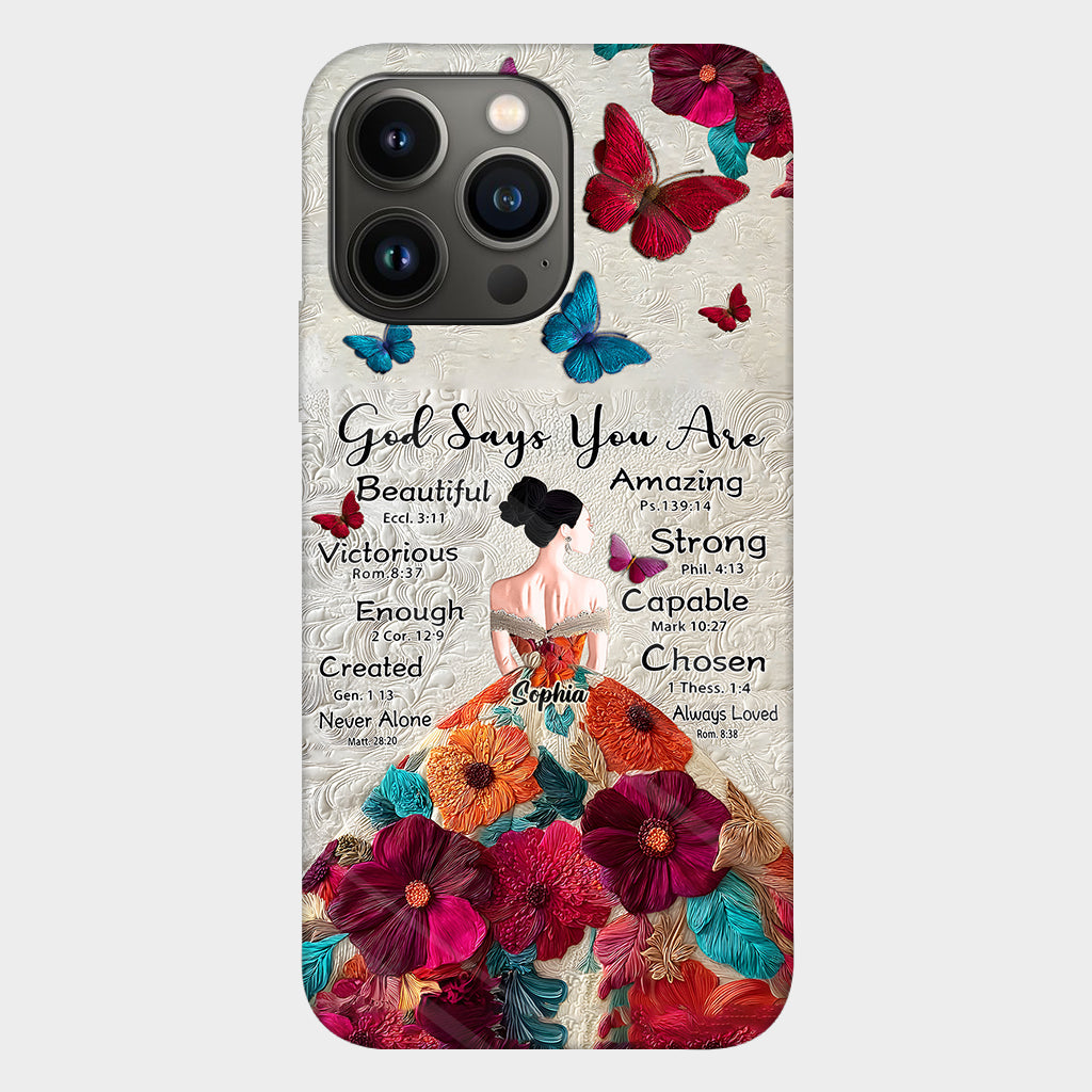 God Says You Are Enough - Personalized Christian Full Print Phone Case