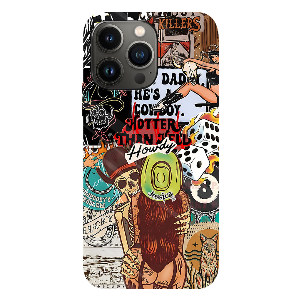 Salut Cowgirl ! Coque de téléphone personnalisée avec motif cowgirl