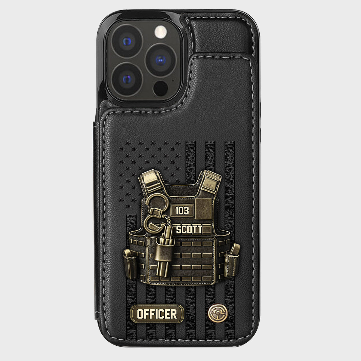 Fier d'être policier - Étui portefeuille personnalisé pour téléphone portable - Policier