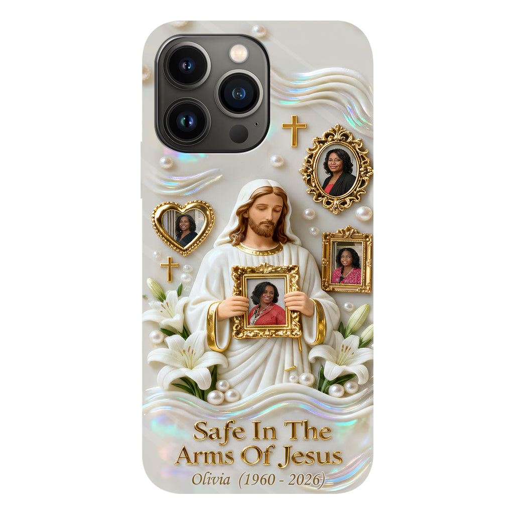 Sauver dans les bras de Jésus - Coque de téléphone commémorative personnalisée avec impression intégrale