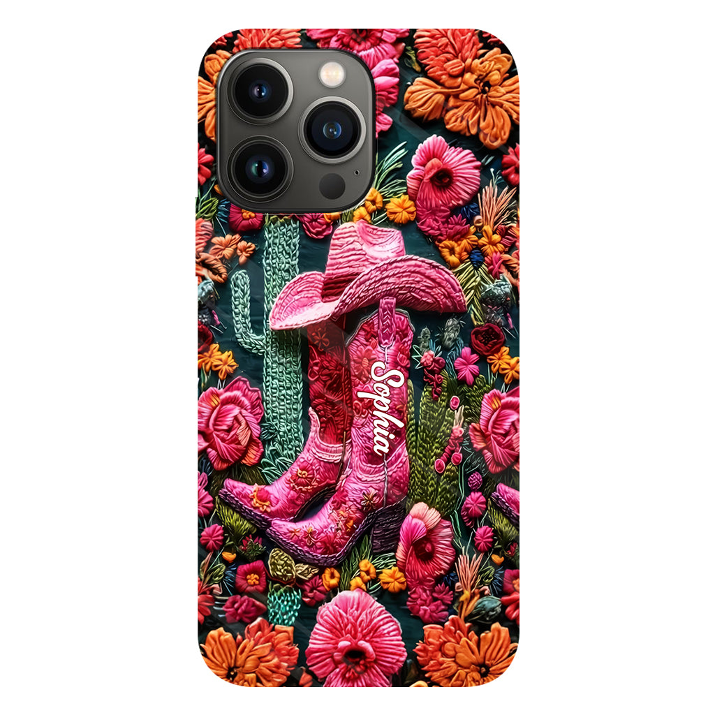 Pink Cowgirl – Personalisierte Handyhülle im Country-Girl-Stil mit Volldruck