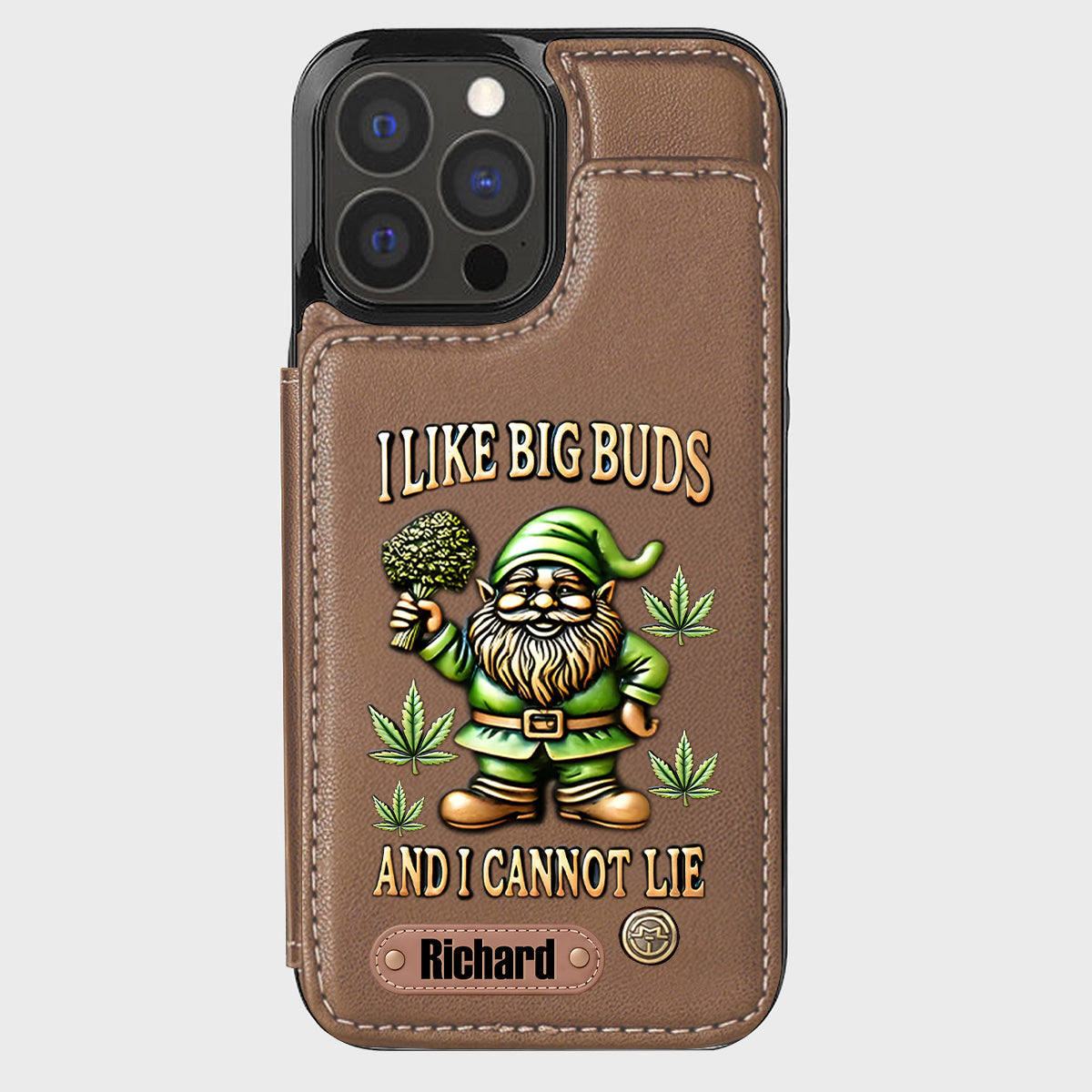 J'aime les grosses têtes - Étui portefeuille de téléphone personnalisé sur le thème du cannabis