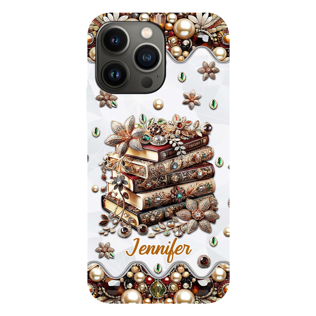 Une fille qui aime les livres - Coque de téléphone personnalisée avec impression intégrale d'un livre