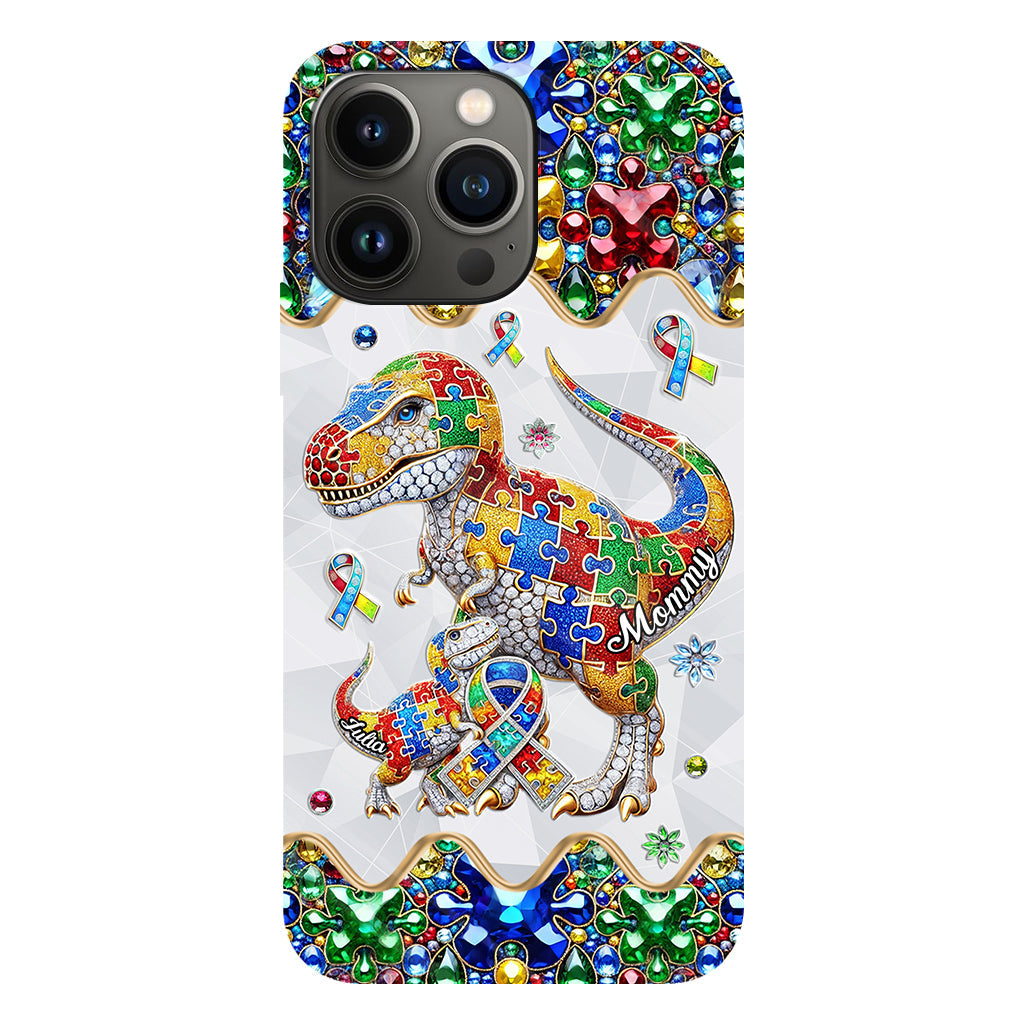 Strong Mama - Coque de téléphone personnalisée avec impression intégrale pour la sensibilisation à l'autisme