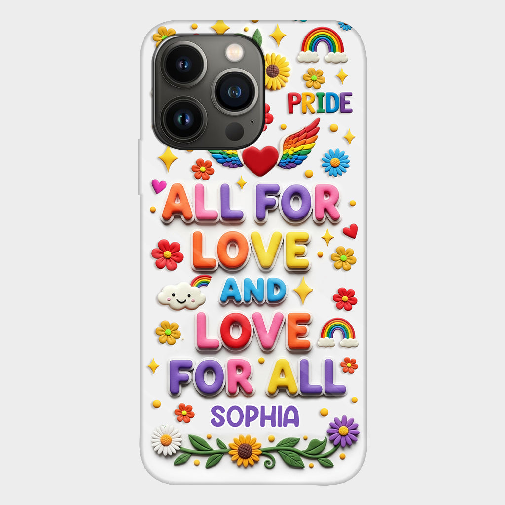 Alles für die Liebe und Liebe für alle – Personalisierte Handyhülle mit LGBT-Unterstützung und Vollbild-Print