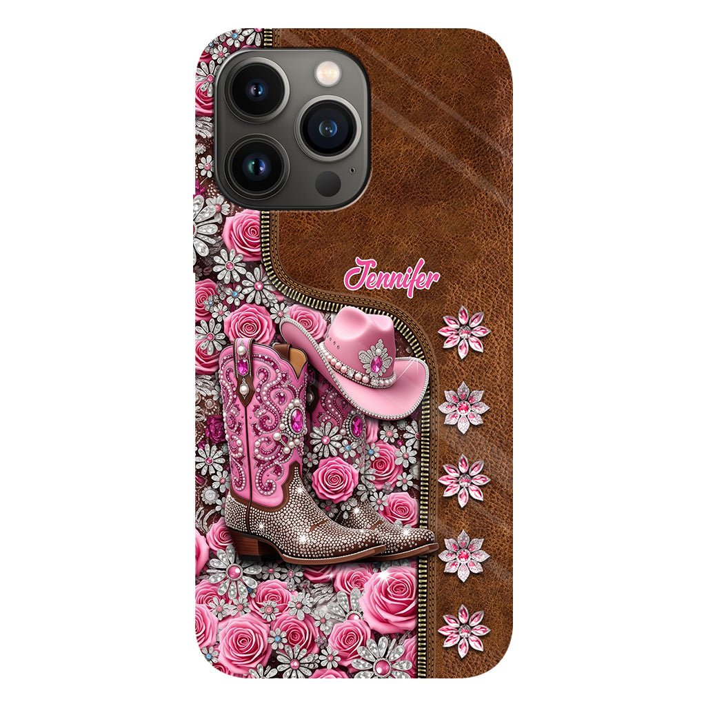 Wunderschöne Cowboystiefel - Personalisierte Handyhülle mit Cowgirl-Vollprint