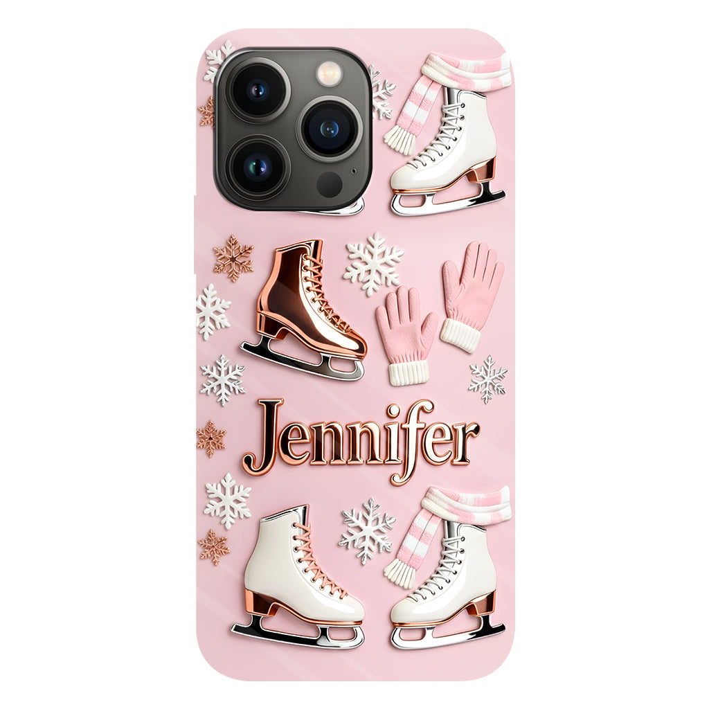 Le patinage sur glace me rend heureux - Coque de téléphone personnalisée avec impression intégrale sur le thème du patinage sur glace