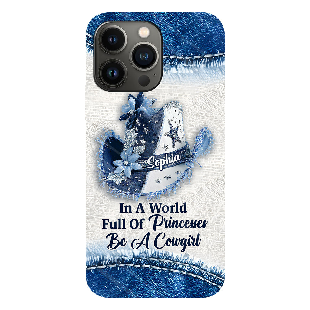 Dans un monde plein de princesses - Coque de téléphone personnalisée avec motif cowgirl