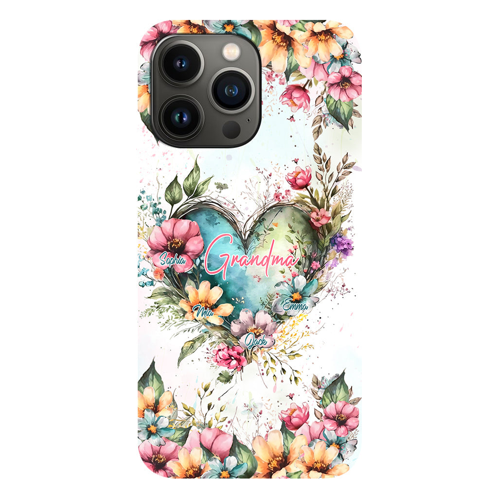 Grandma's Mom's Flowers - Personalized Grandma Full Print Phone Case