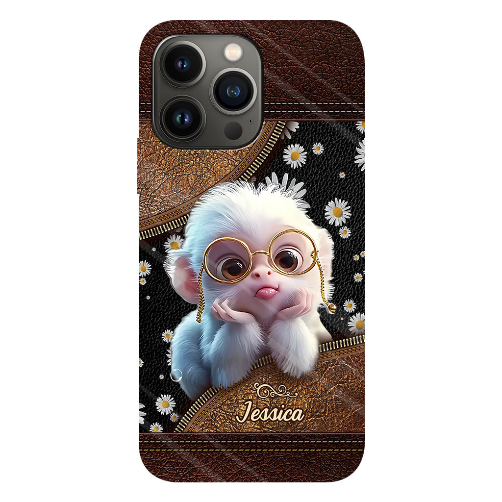 Coque de téléphone personnalisée avec imprimé intégral représentant un singe mignon