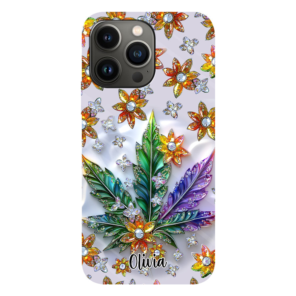 Wunderschönes Blatt - Personalisierte Handyhülle mit Cannabis-Vollbilddruck