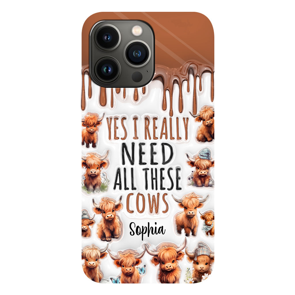Oui, j'ai vraiment besoin de toutes ces vaches - Coque de téléphone personnalisée avec impression intégrale