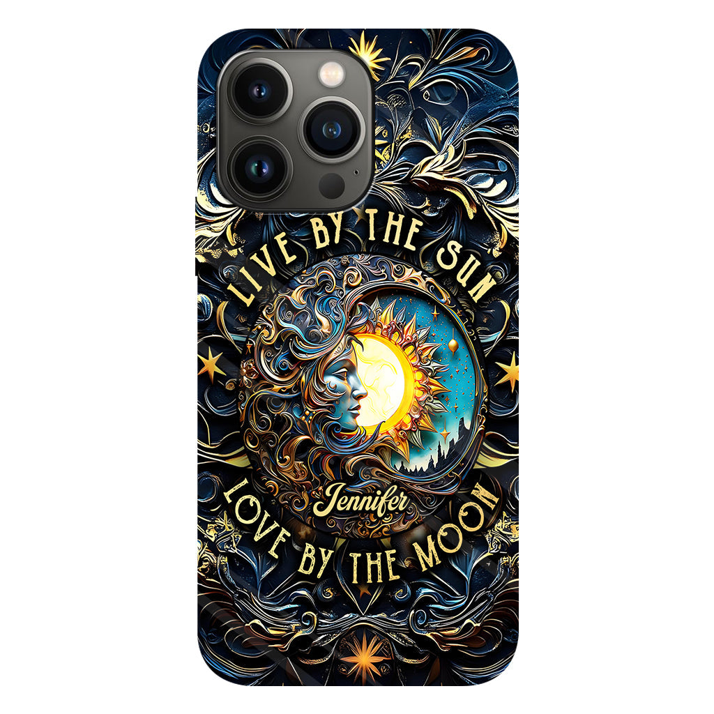 Vivre selon le soleil, aimer selon la lune - Coque de téléphone personnalisée style hippie avec imprimé intégral