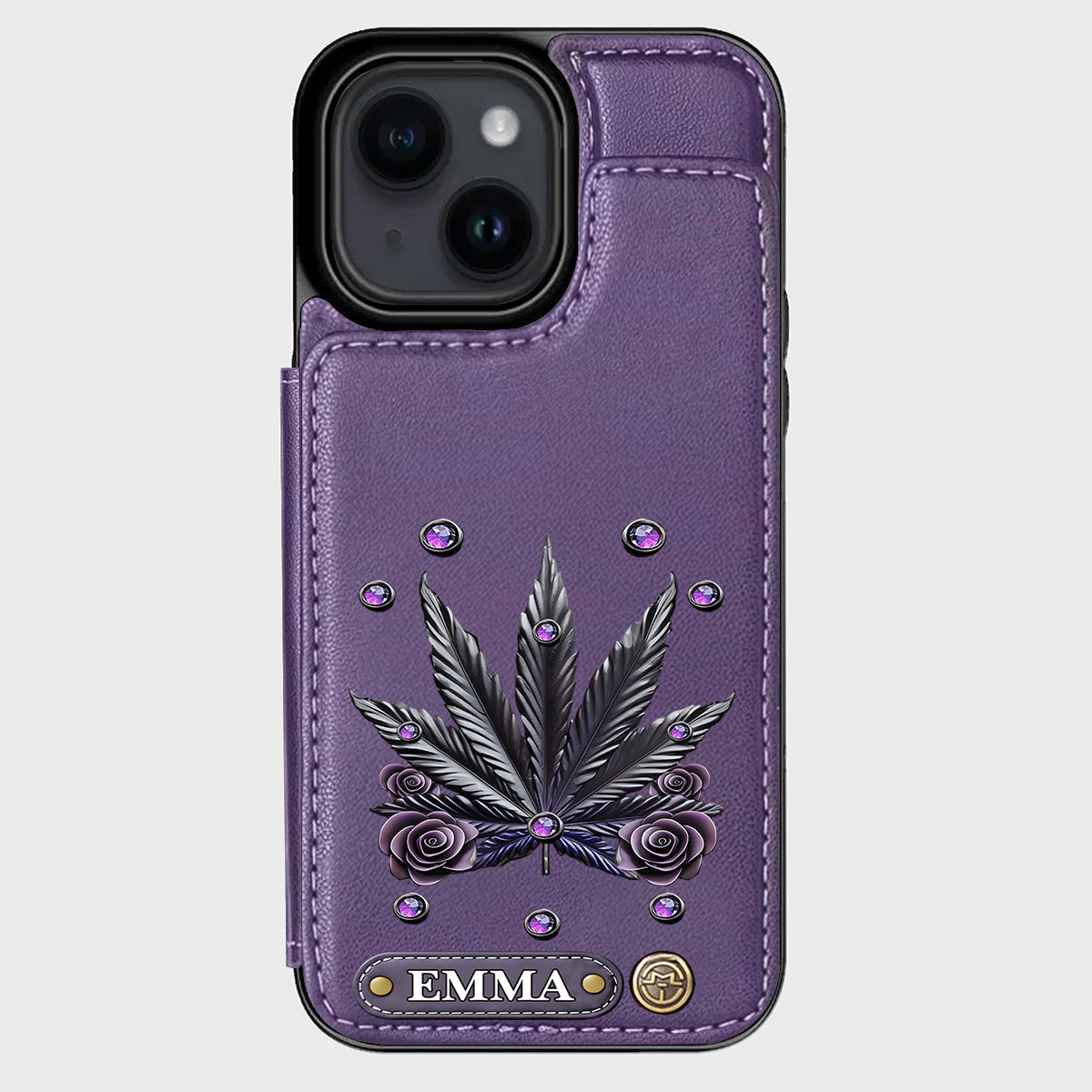 Étui portefeuille pour téléphone personnalisé avec motif cannabis - Magnifiques motifs de marijuana
