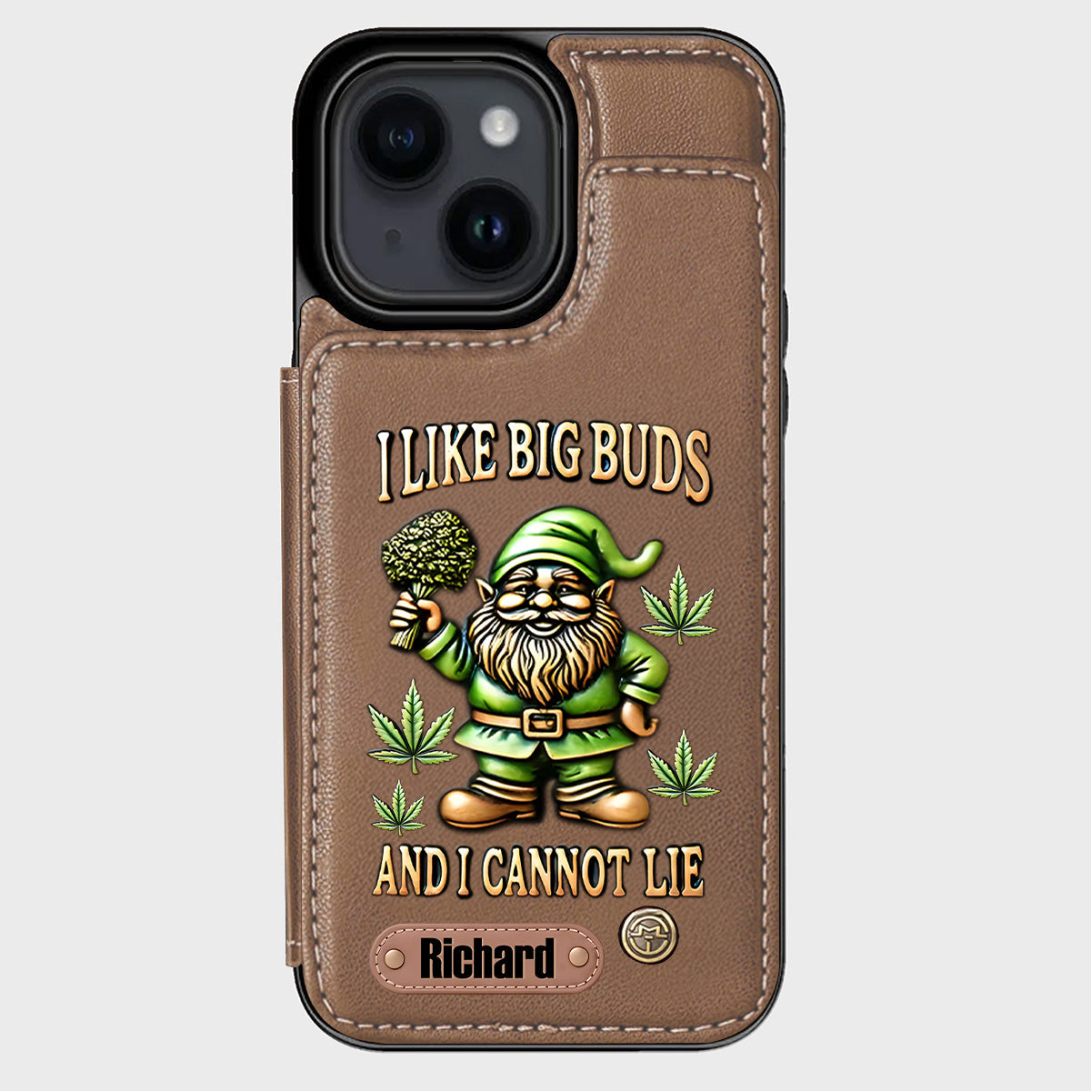 J'aime les grosses têtes - Étui portefeuille de téléphone personnalisé sur le thème du cannabis