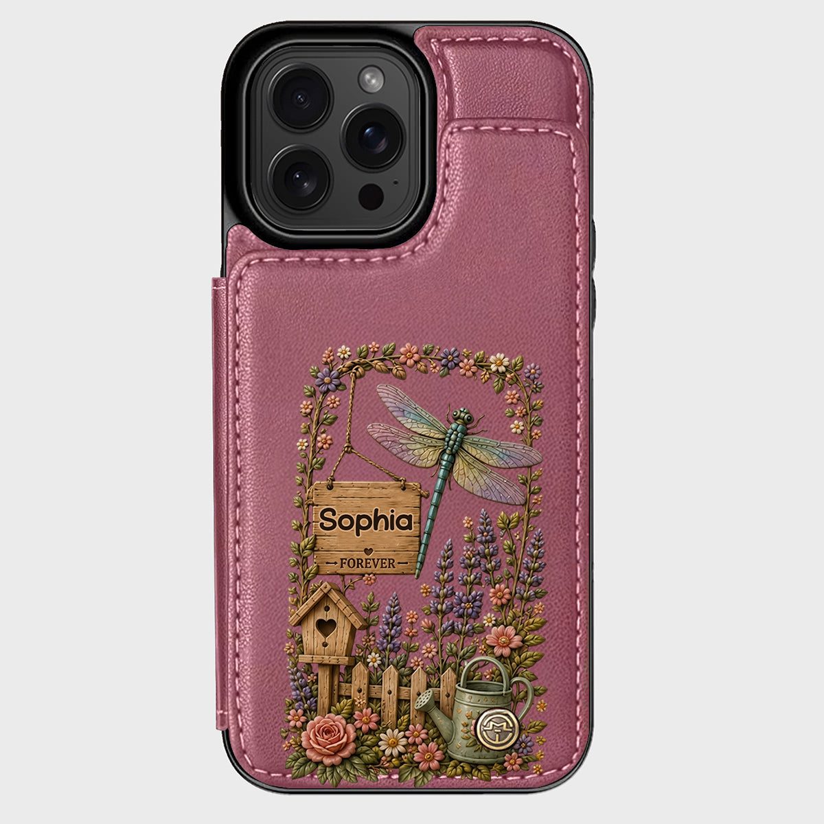 Humingbird, Dragonfly - Personalized Gardening Wallet Phone Case