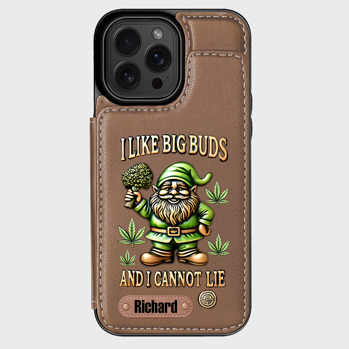 J'aime les grosses têtes - Étui portefeuille de téléphone personnalisé sur le thème du cannabis