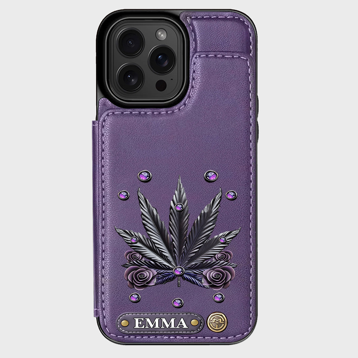 Étui portefeuille pour téléphone personnalisé avec motif cannabis - Magnifiques motifs de marijuana