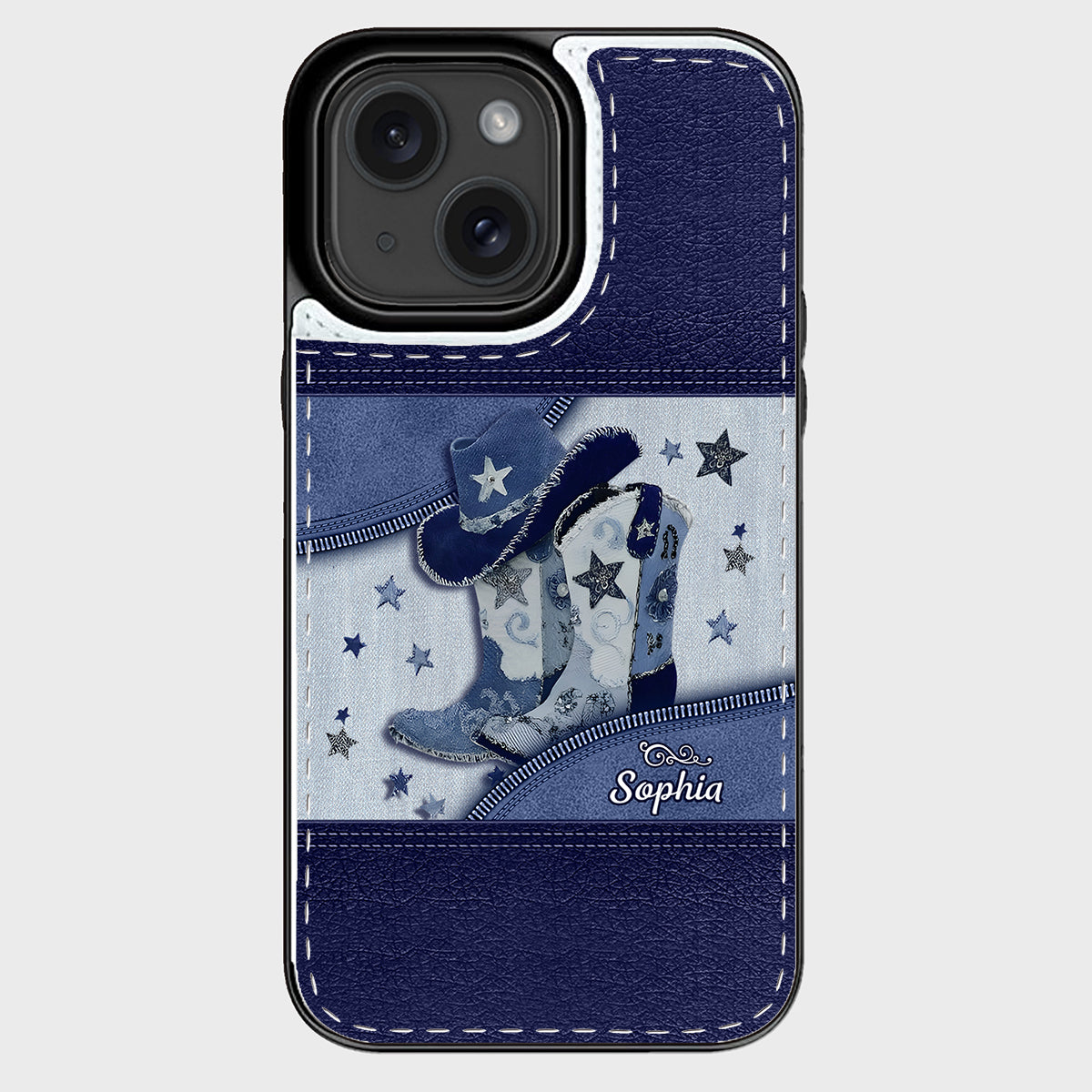 Bottes de cowgirl - Étui portefeuille pliable personnalisé pour téléphone, style cowgirl