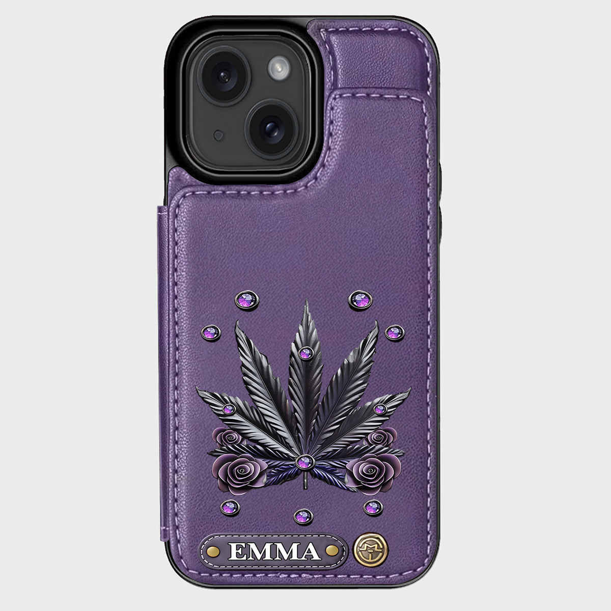 Étui portefeuille pour téléphone personnalisé avec motif cannabis - Magnifiques motifs de marijuana