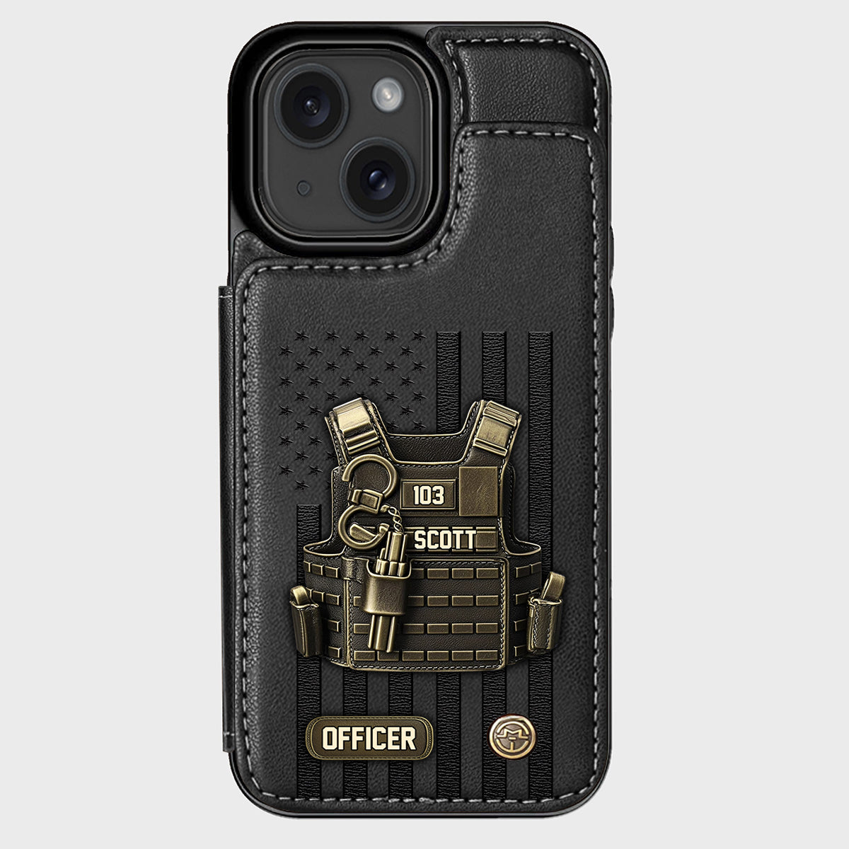 Fier d'être policier - Étui portefeuille personnalisé pour téléphone portable - Policier