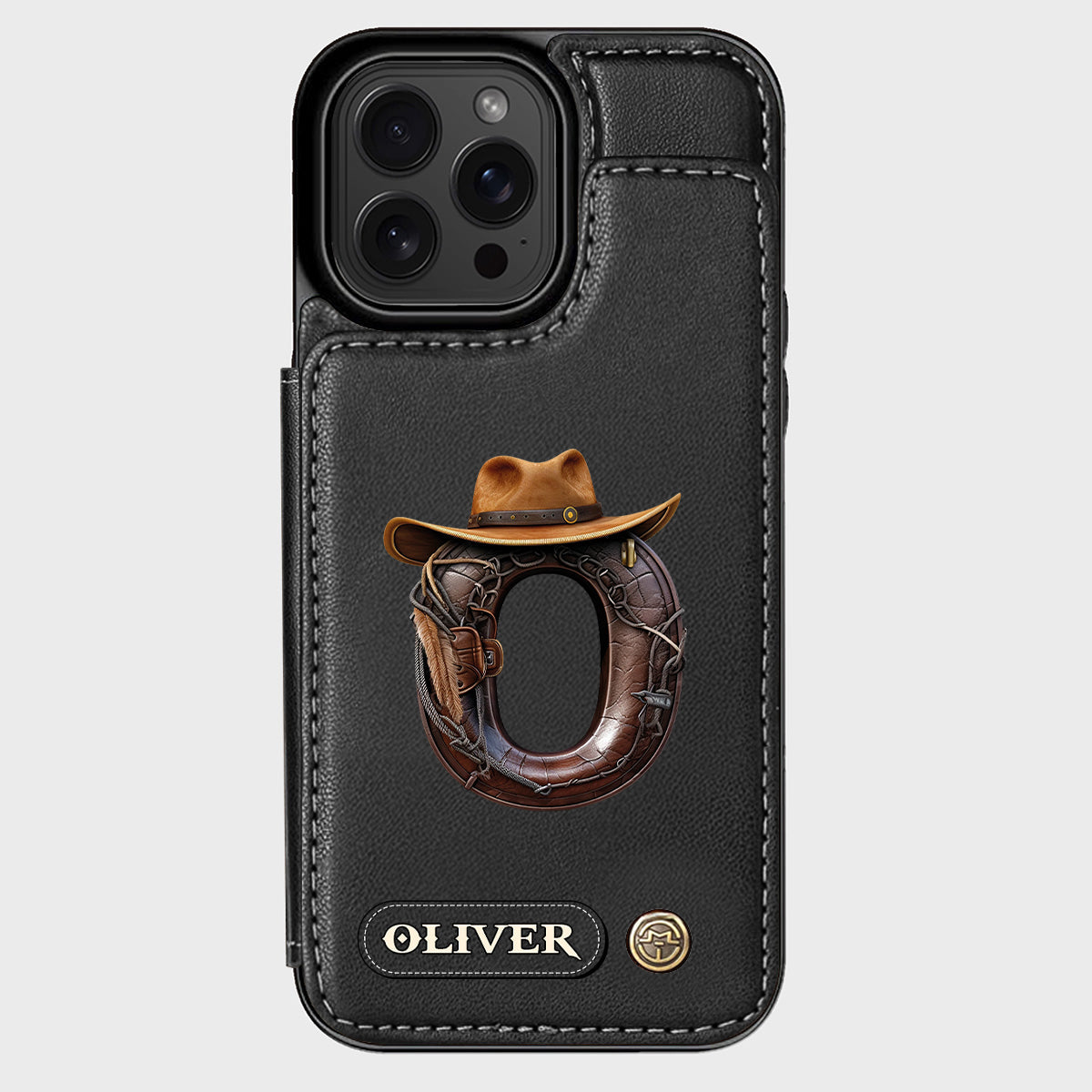 Western Style Name Initial Letter - Personalized Cowboy/Cowgirl Wallet Phone Case
