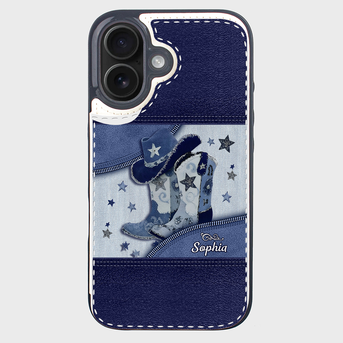 Bottes de cowgirl - Étui portefeuille pliable personnalisé pour téléphone, style cowgirl