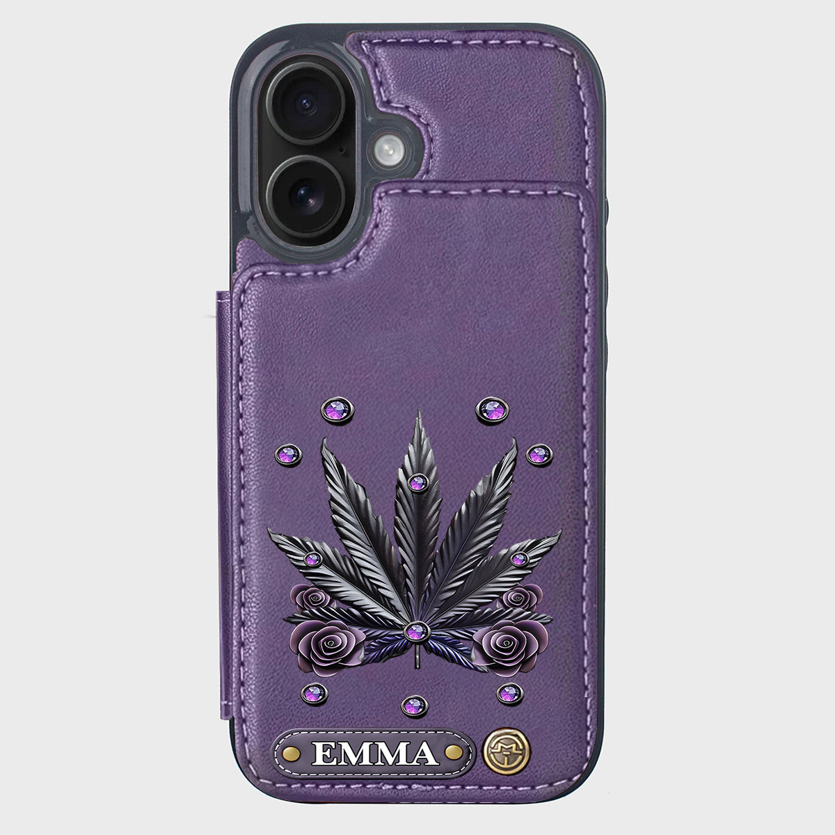 Étui portefeuille pour téléphone personnalisé avec motif cannabis - Magnifiques motifs de marijuana