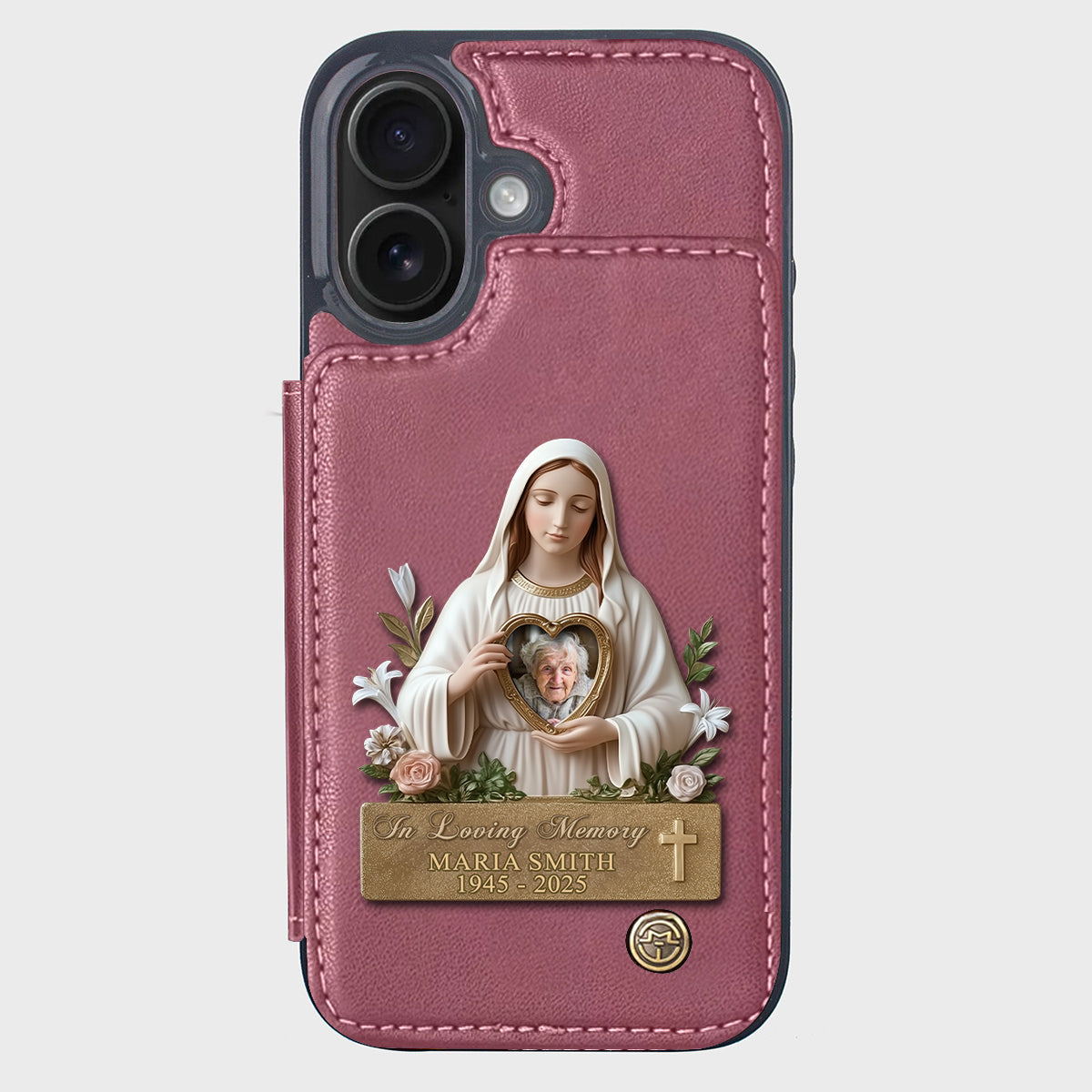 Virgin Mary Memorial - Personalized Memorial Wallet Phone Case