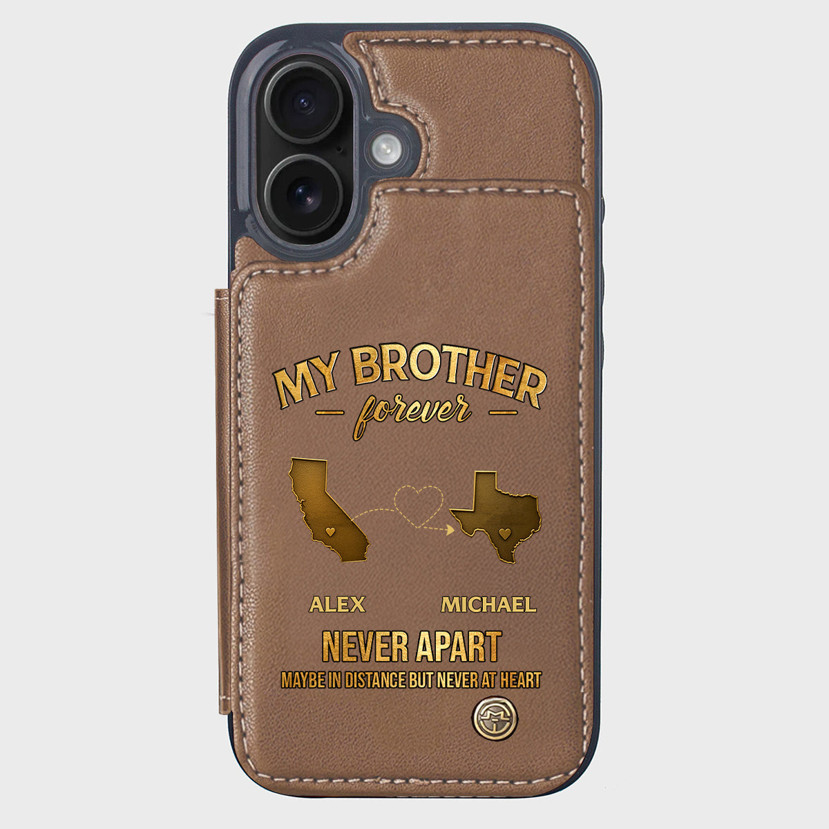 Mein Bruder/Meine Schwester/Mein Sohn... Für immer, nie getrennt. Vielleicht in der Ferne, aber nie im Herzen – Personalisierte Handyhülle mit Geschwistermotiv