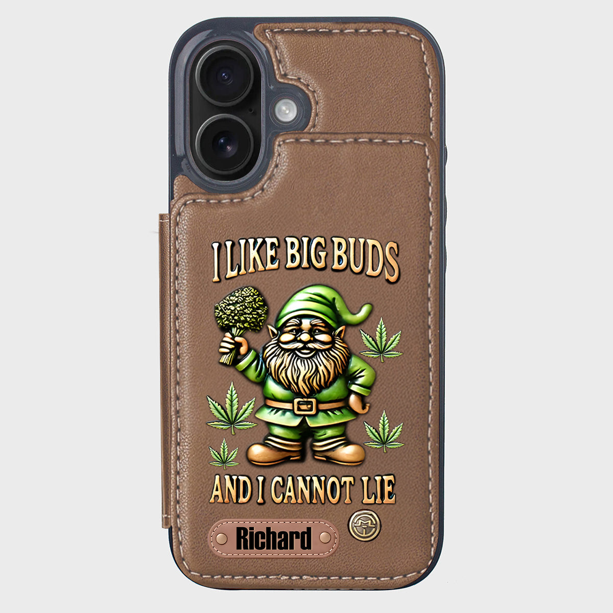 J'aime les grosses têtes - Étui portefeuille de téléphone personnalisé sur le thème du cannabis