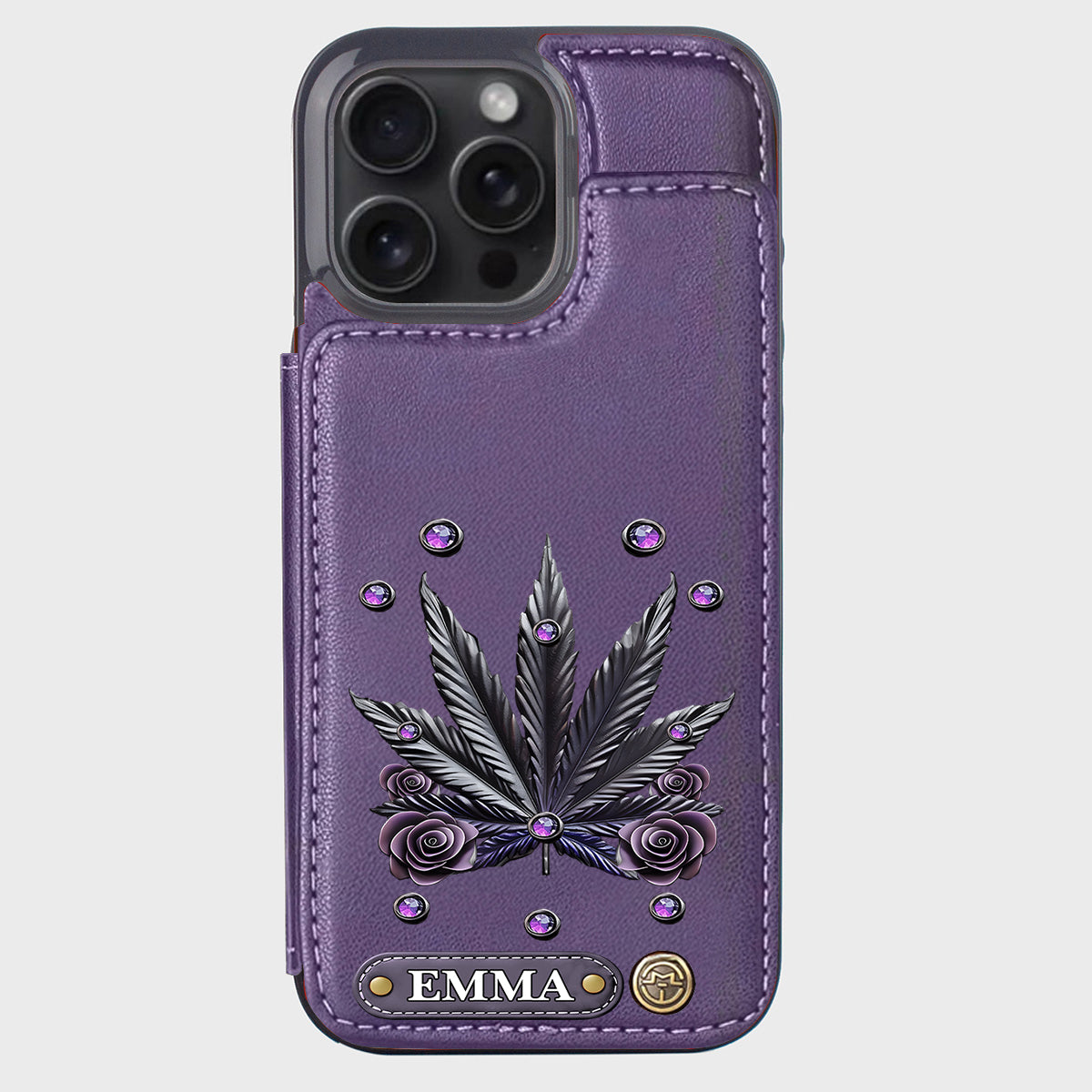 Étui portefeuille pour téléphone personnalisé avec motif cannabis - Magnifiques motifs de marijuana