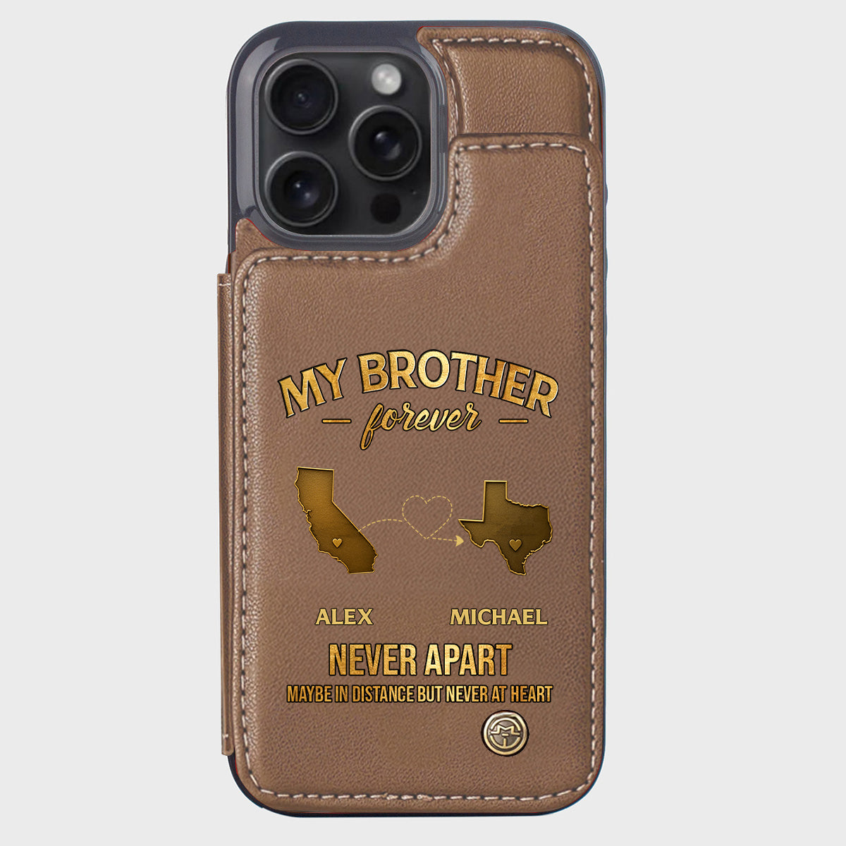 Mein Bruder/Meine Schwester/Mein Sohn... Für immer, nie getrennt. Vielleicht in der Ferne, aber nie im Herzen – Personalisierte Handyhülle mit Geschwistermotiv