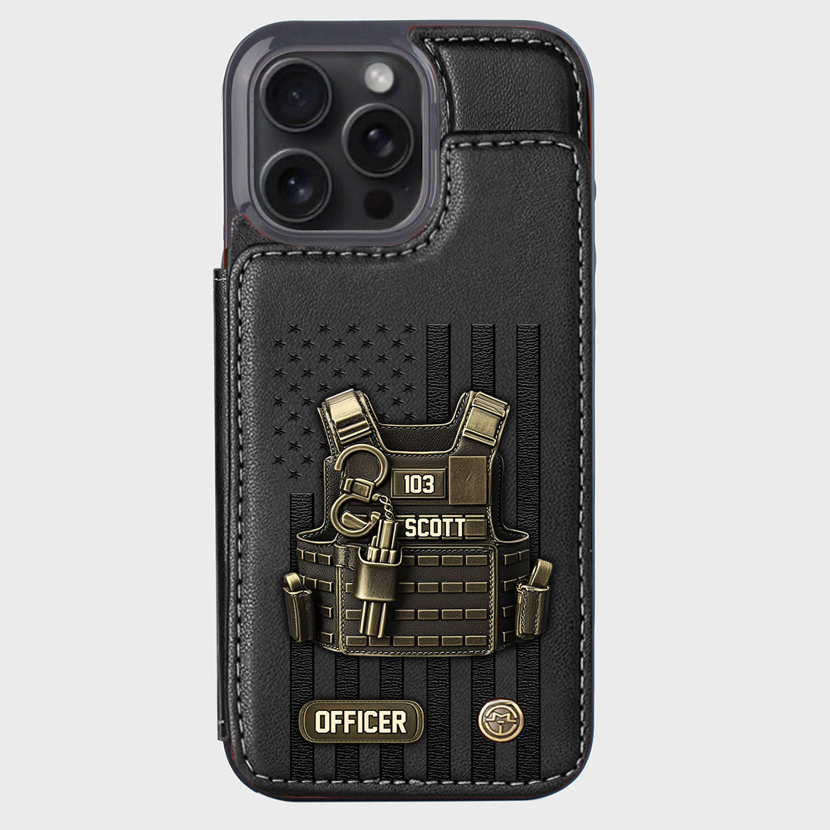 Fier d'être policier - Étui portefeuille personnalisé pour téléphone portable - Policier