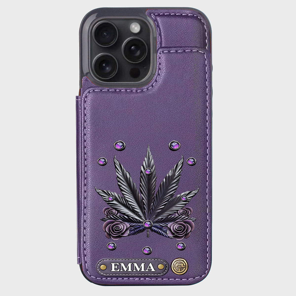 Étui portefeuille pour téléphone personnalisé avec motif cannabis - Magnifiques motifs de marijuana