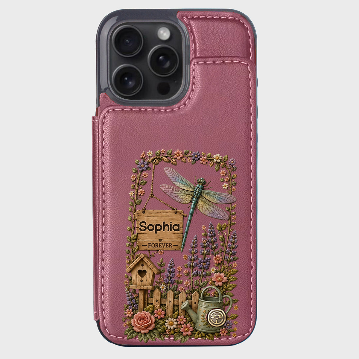 Humingbird, Dragonfly - Personalized Gardening Wallet Phone Case