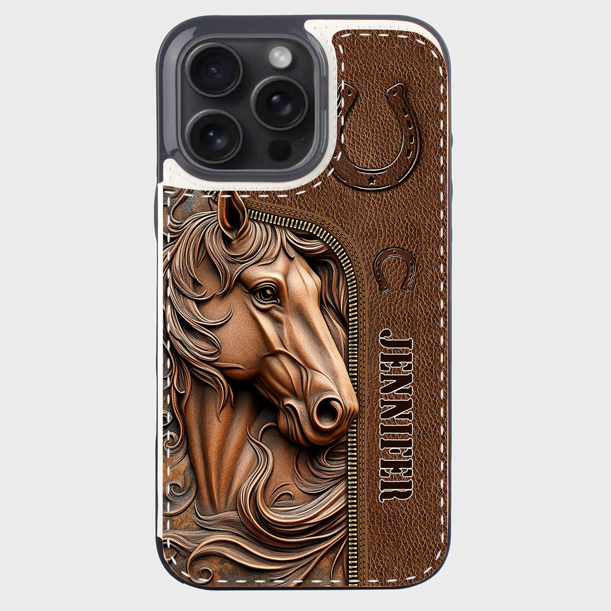 Easily Distracted By Horses - Personalized Horse Foldable Wallet Phone Case