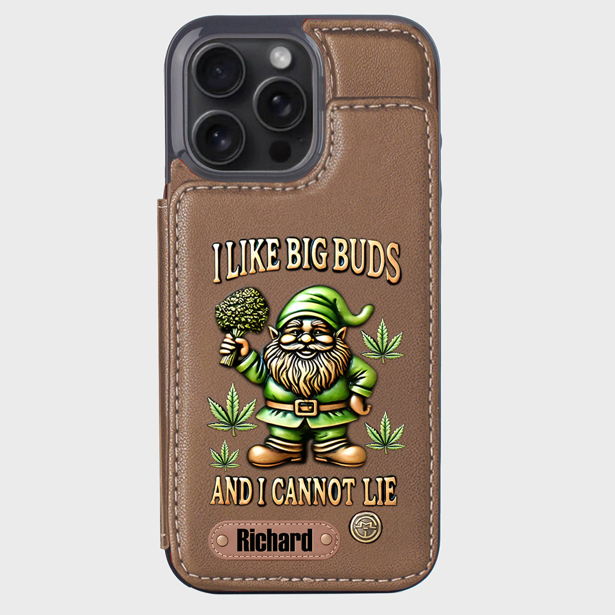 J'aime les grosses têtes - Étui portefeuille de téléphone personnalisé sur le thème du cannabis