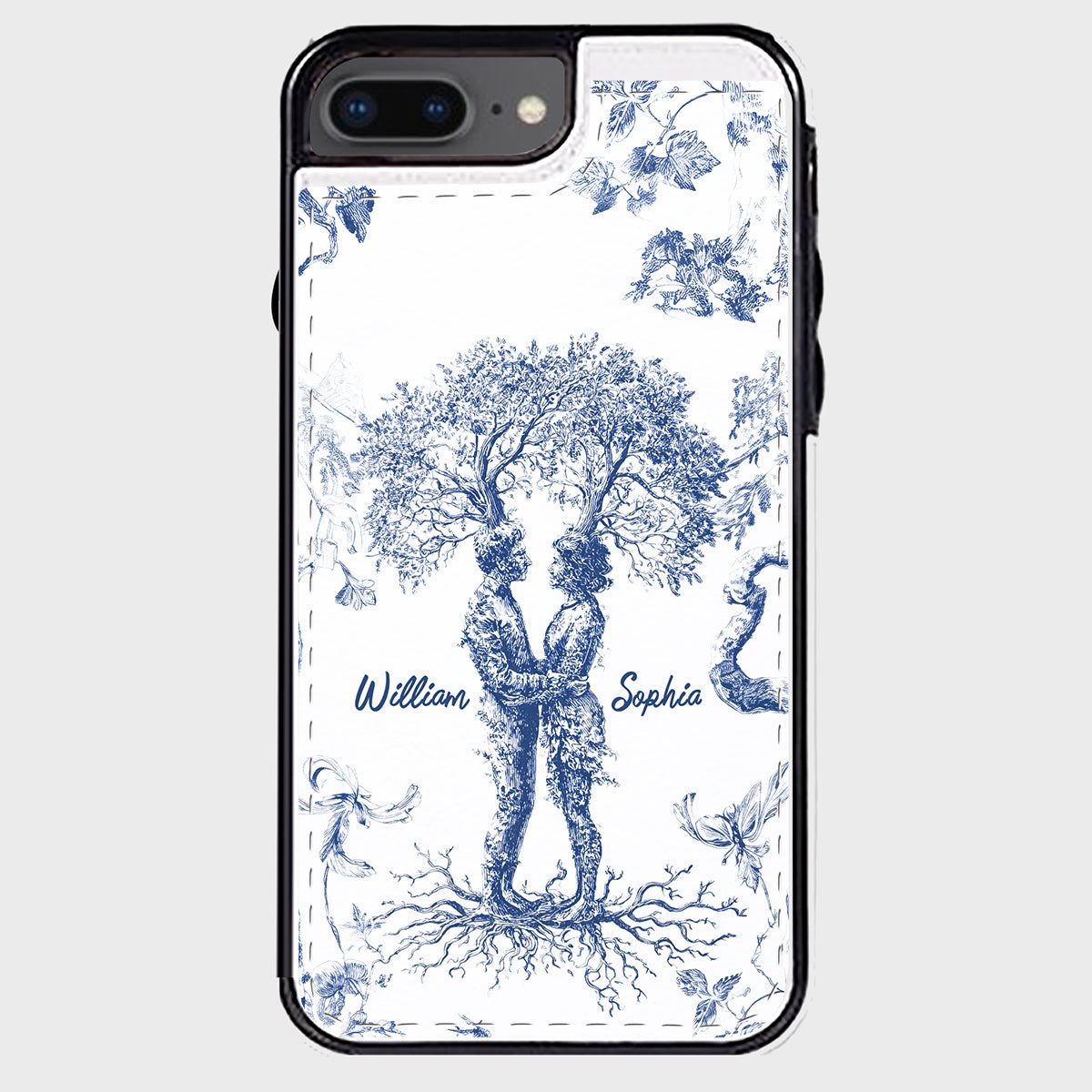 Anniversary Gift Toile De Jouy Style You & Me We Got This - Personalized Couple Foldable Wallet Phone Case